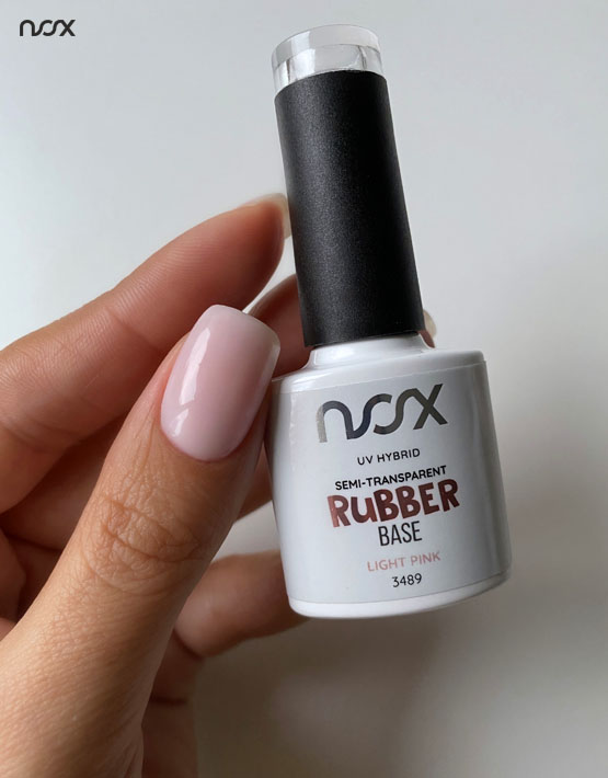 Natural nails with pink Rubber Base